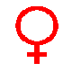 Venusspiegel, internationales Symbol für weiblich